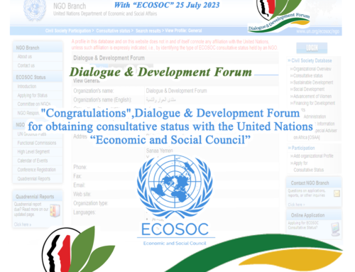 Dialogue & Development Forum for obtaining Consultative Status with ECOSOC